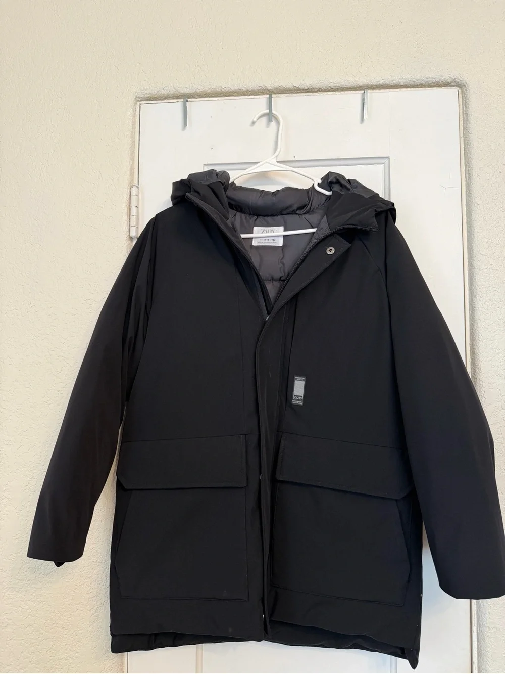 Zara Black Kids Hooded Puffer Coat